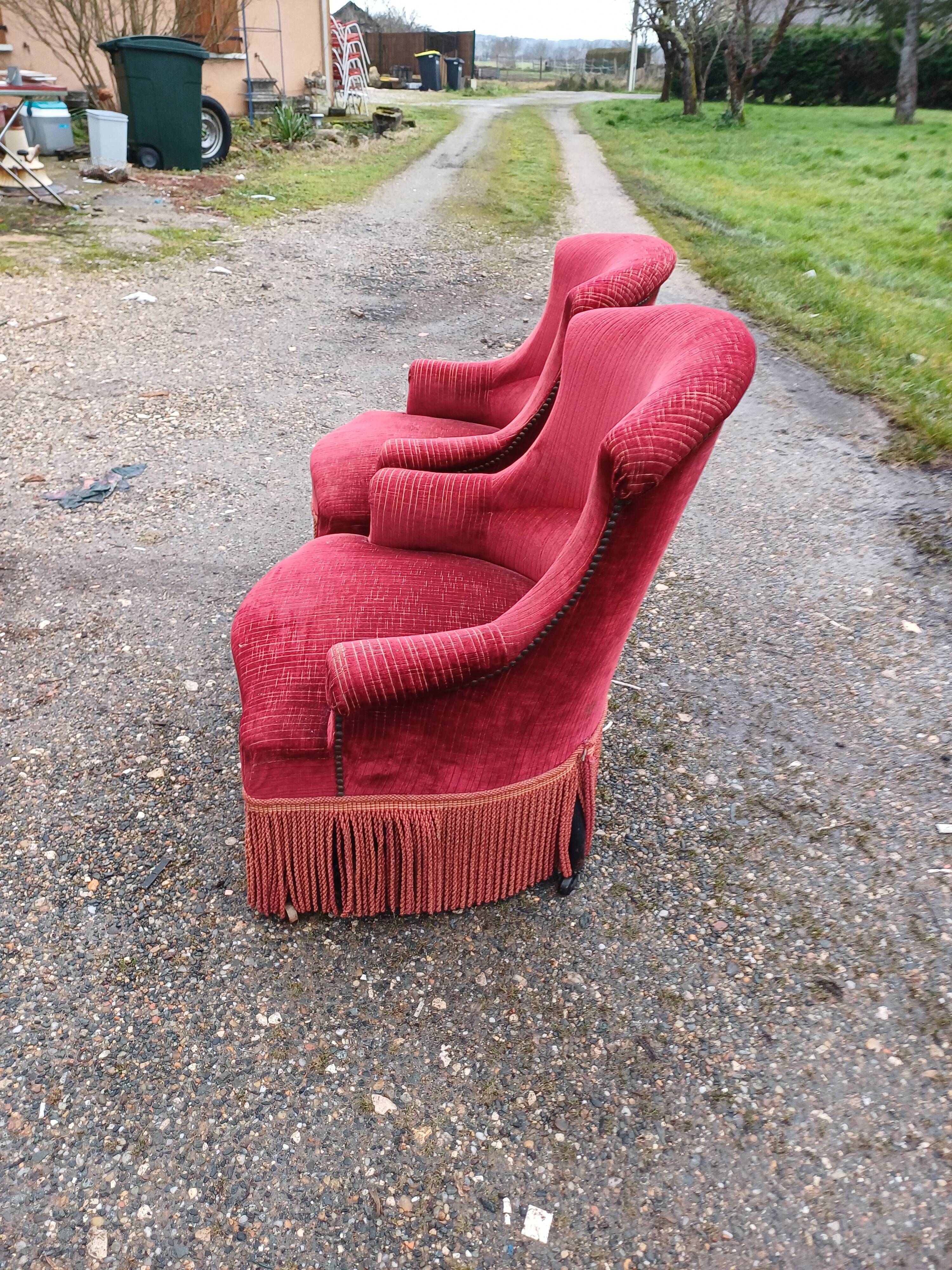 Pair of Napoleon III Frog Armchairs