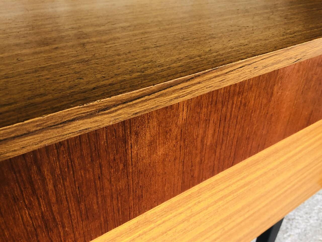 Teak storage unit with metal legs Circa 70's