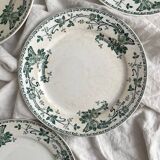 4 flat plates in iron earth "Rosa" Boch Freres Keramis BFK