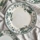 4 ironstone dinner plates "Rosa" Boch Freres Keramis BFK