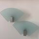 Pair of vintage sandblasted glass wall lights, Italy 1980s