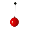 Suspension boule vintage en opaline rouge