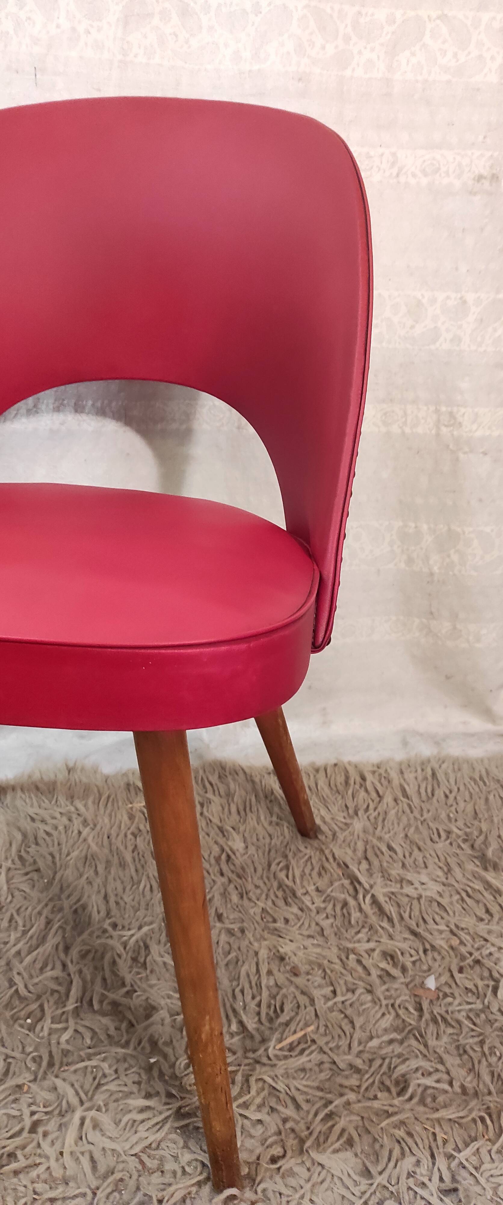 Red Bauhaus cocktail chair by Thonet - 1950s/60s