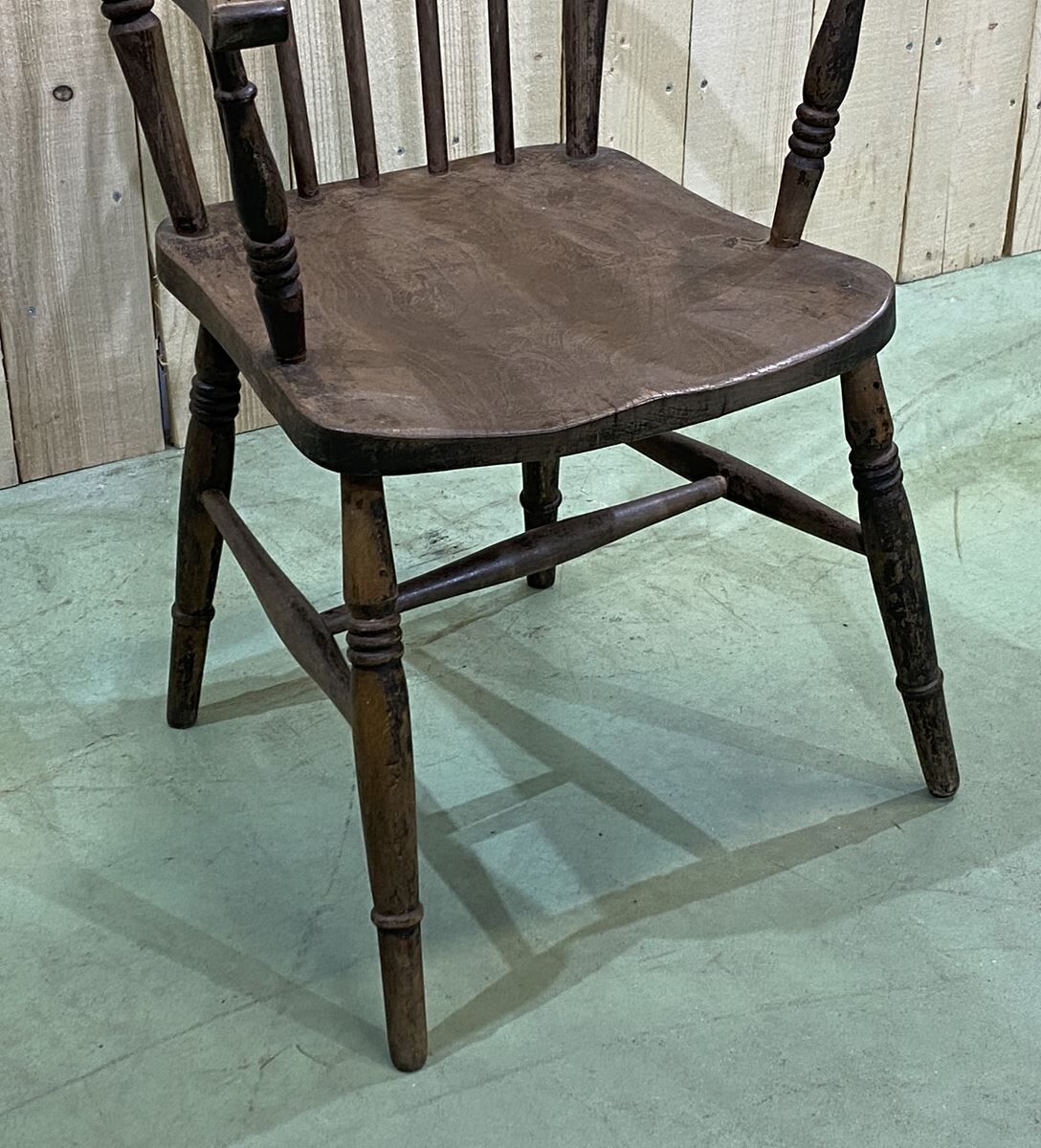 English elm armchair - late 19th century