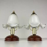 Vintage Italian table lamps in Murano glass, 1980s, set of 2.