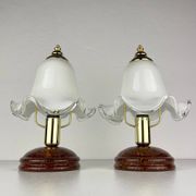 Vintage Italian table lamps in Murano glass, 1980s, set of 2.