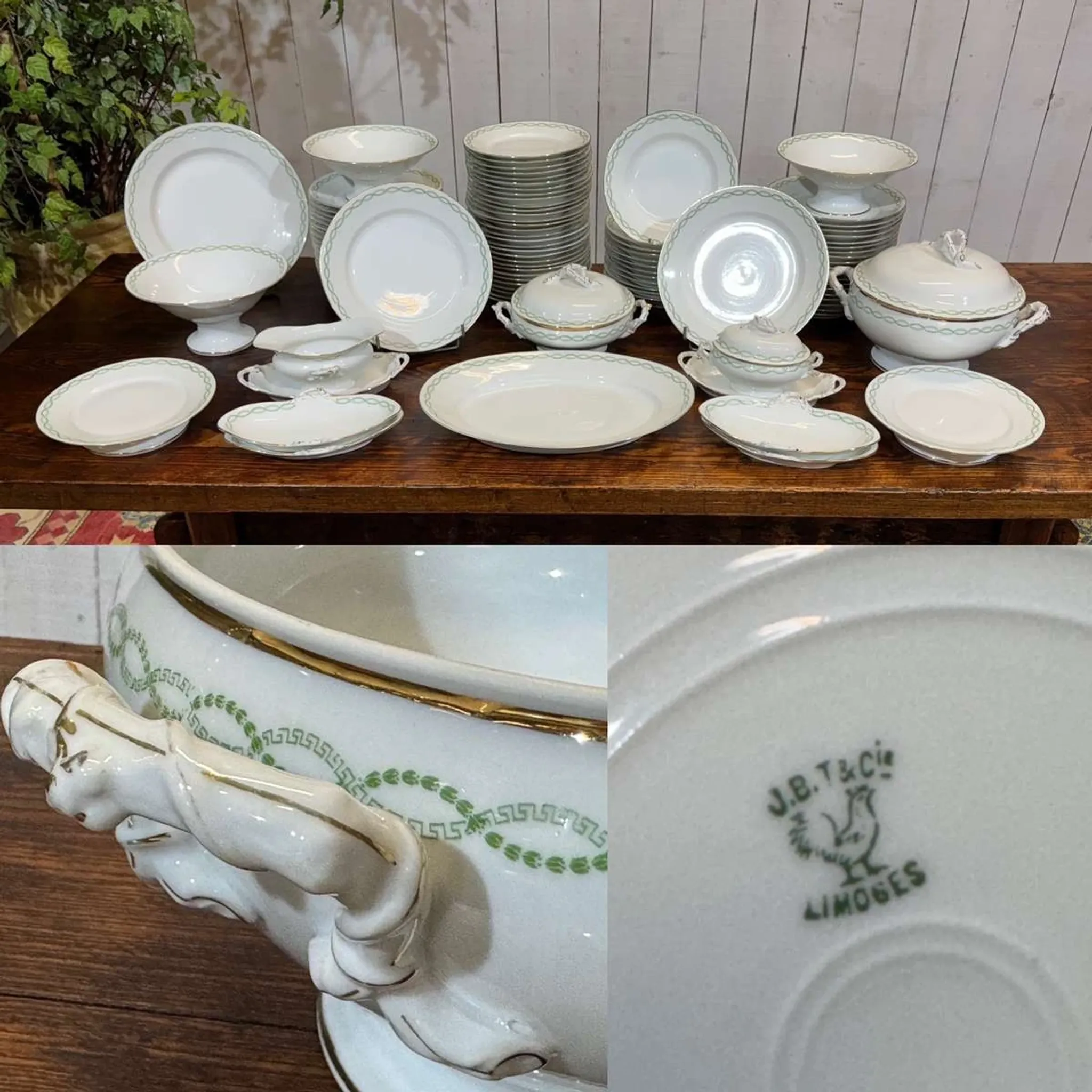 Table service in Limoges porcelain J.B Tricard and Co.
