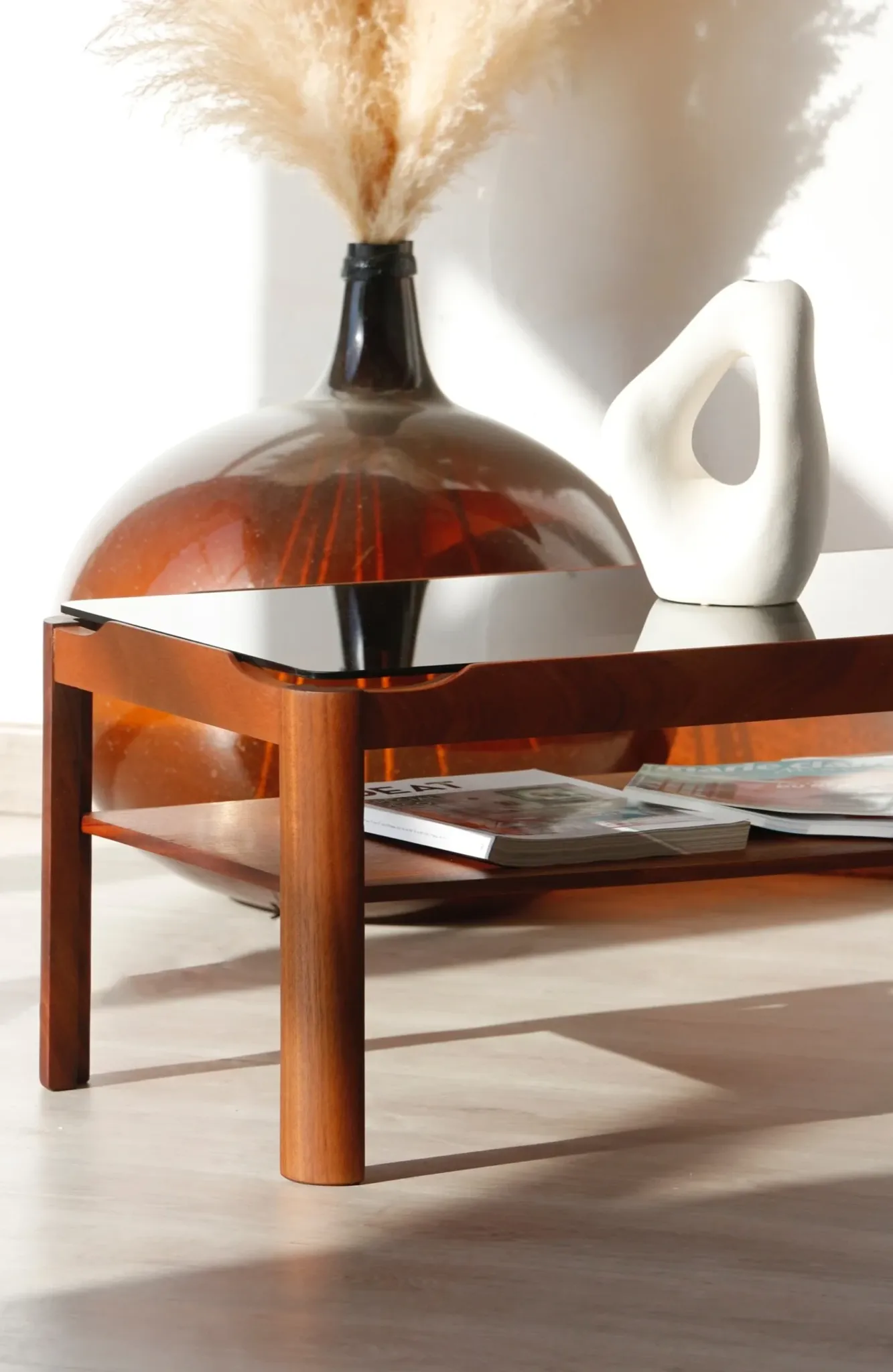 Vintage rectangular coffee table – Solid teak – Myer