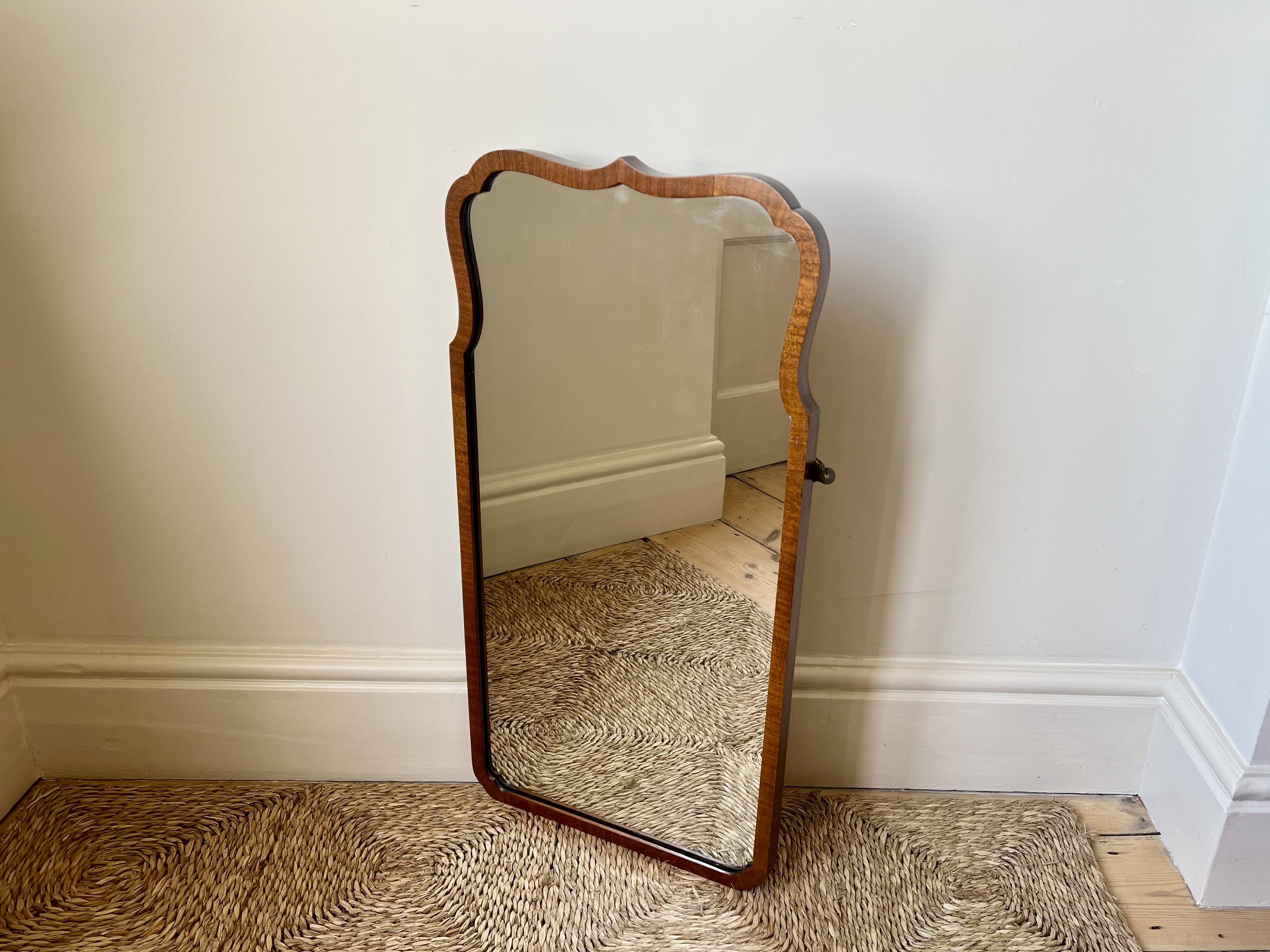 Antique scallop edged wall mirror c.1920-30s