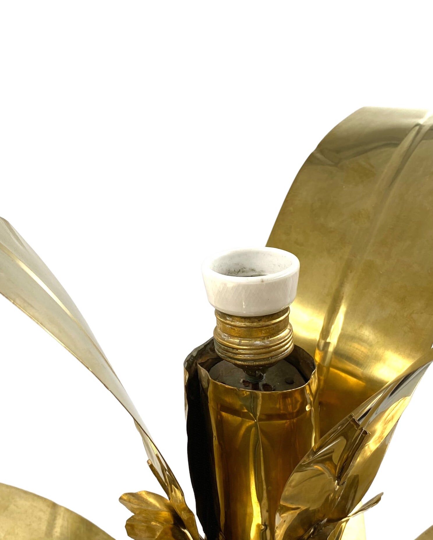 Palm tree brass floor/table lamp, Bottega Gadda Italy, 1960