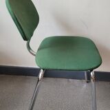 Set of 4 green chairs in Strafor steelcase fabric