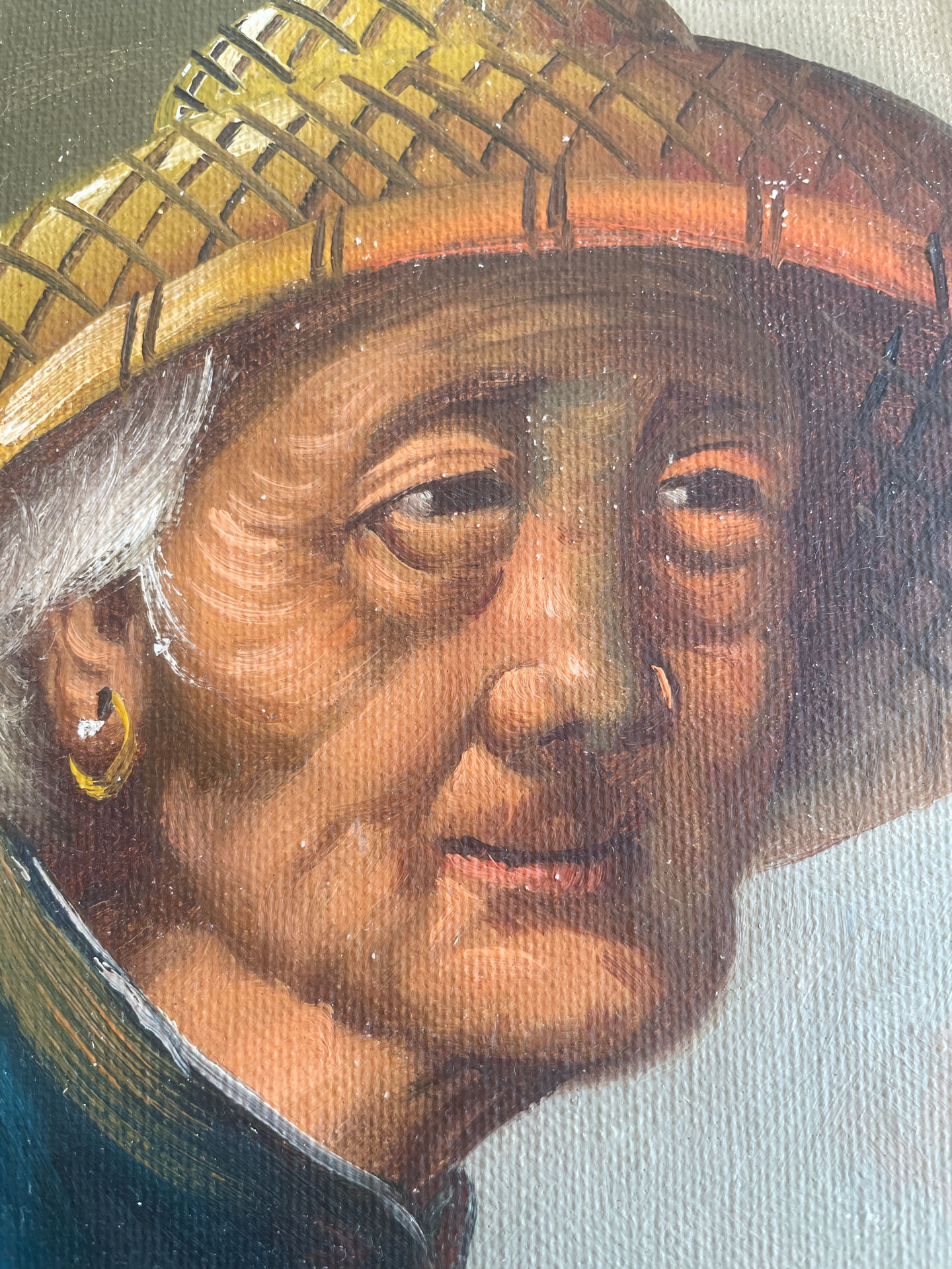 Portrait huile sur bois
