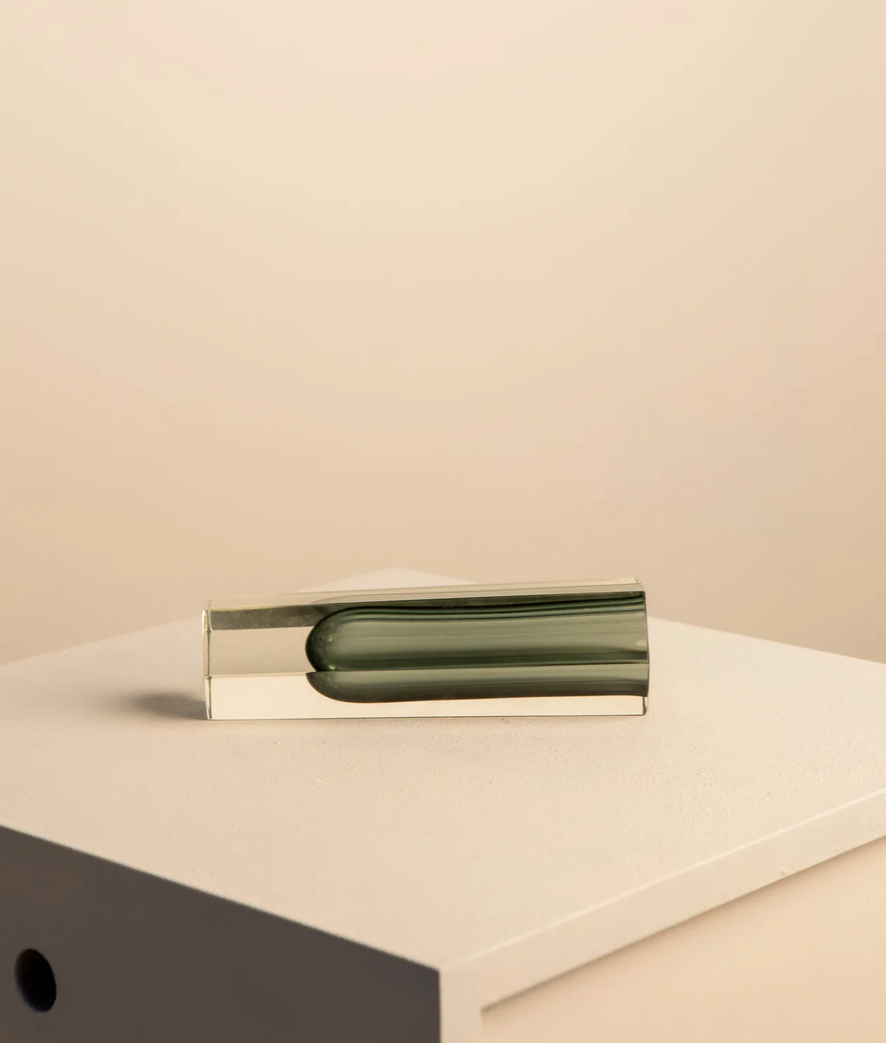 Black "Hexagone" vase by Flavio Poli for Seguso 70's