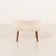 Danish mid century footstool in longhair sheepskin, 1960s