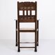 Antique armchair - oak - striped upholstery - 1930s