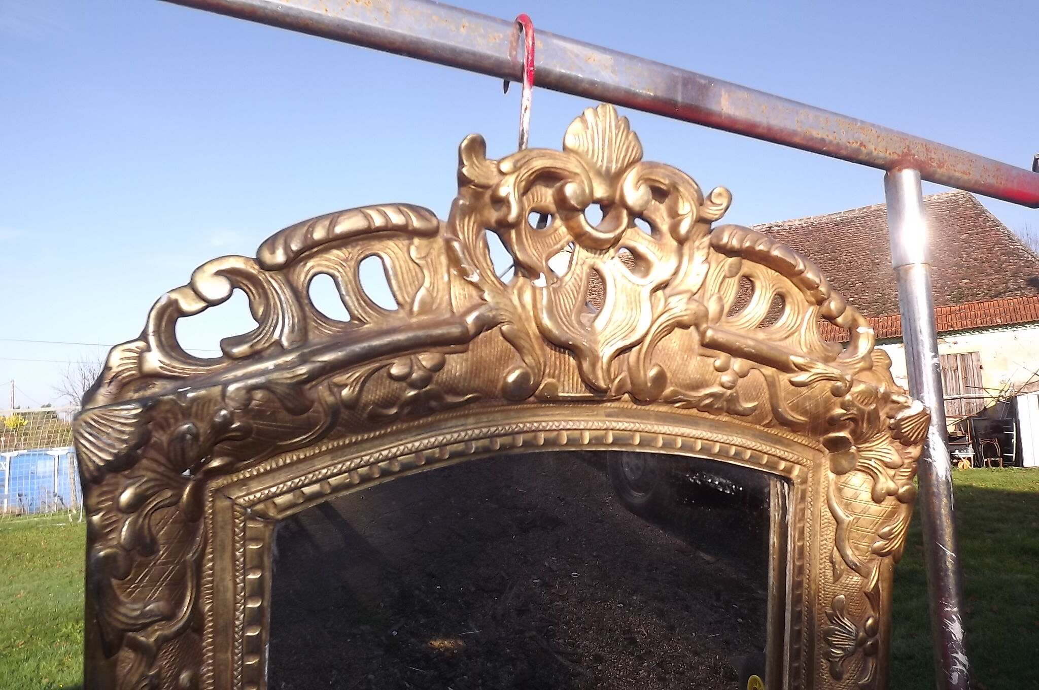 19 th wood and Stuk gold mirror