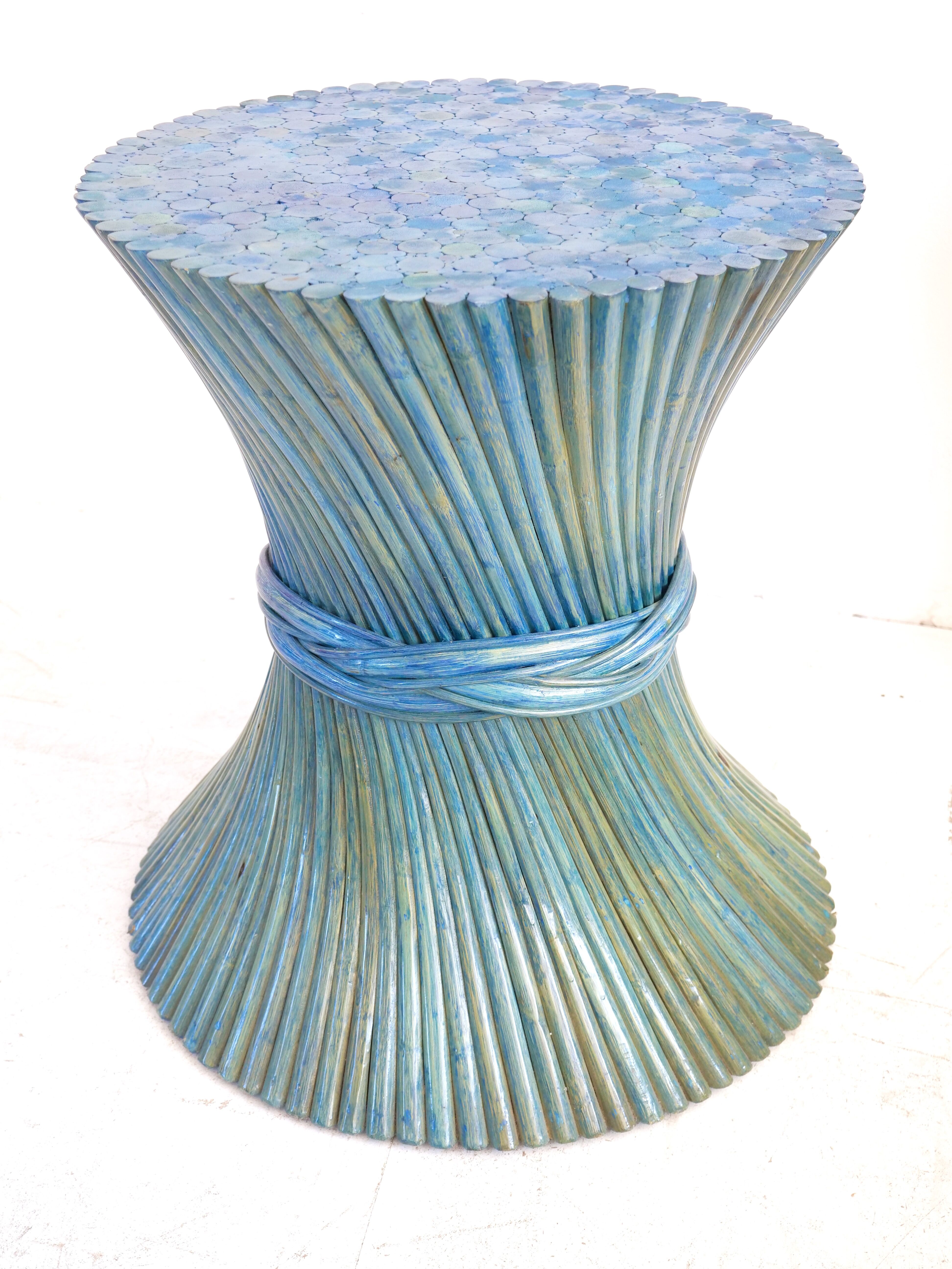 Table bamboo Mc Guire blue lazure