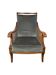 Regency style bergère armchair in wood, fabric and cane