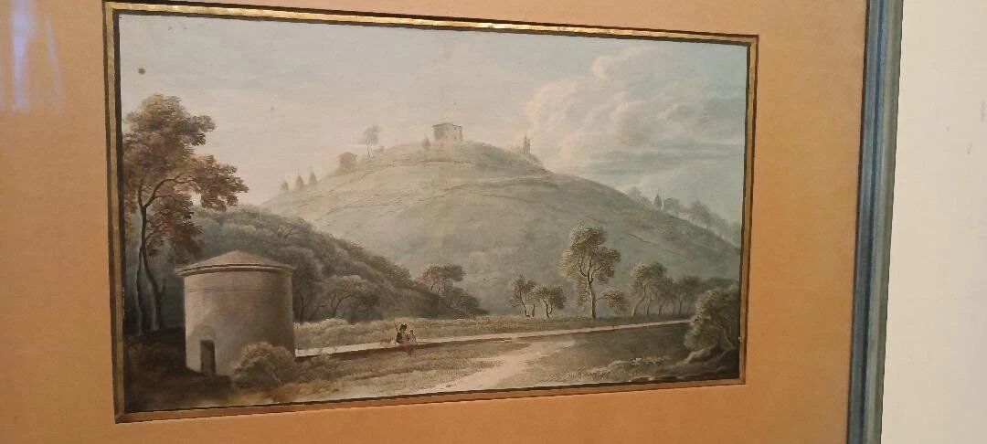 Old watercolour on paper from the early 19th century - landscape