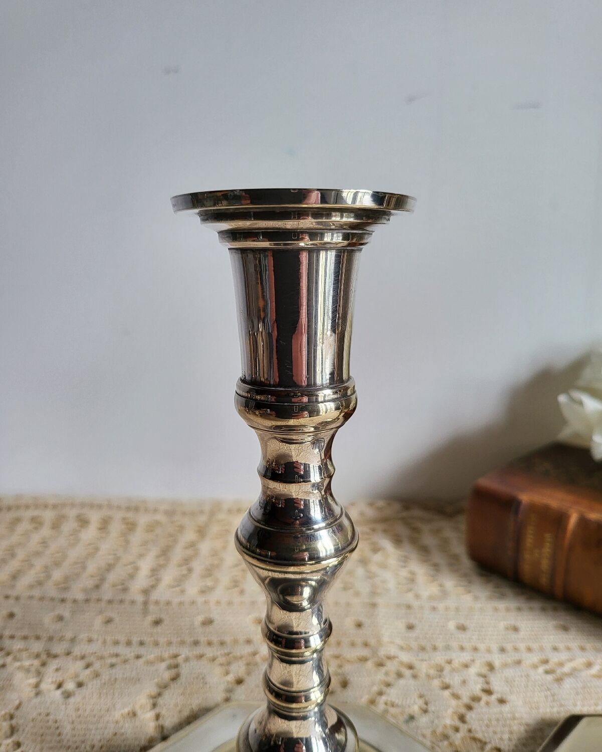 Pair of silver-plated candlesticks