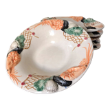 Set of 6 hollow plates in slip