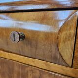 Art Decò bedside tables in blond walnut with drawer and shelf