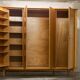 Scandinavian wardrobe 1960 honey color 4 doors L 205 cm