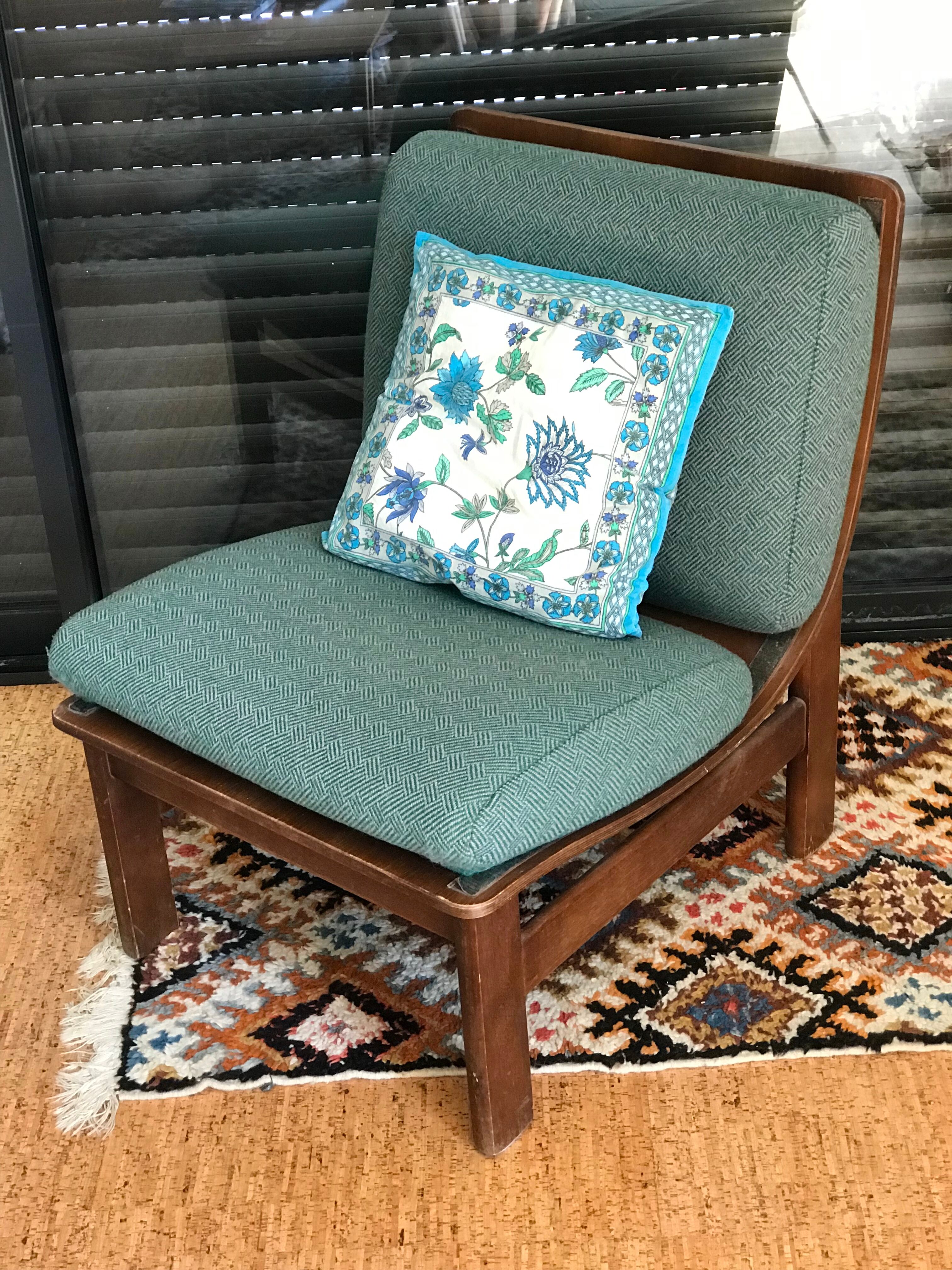 Fauteuil vintage en bois courbé