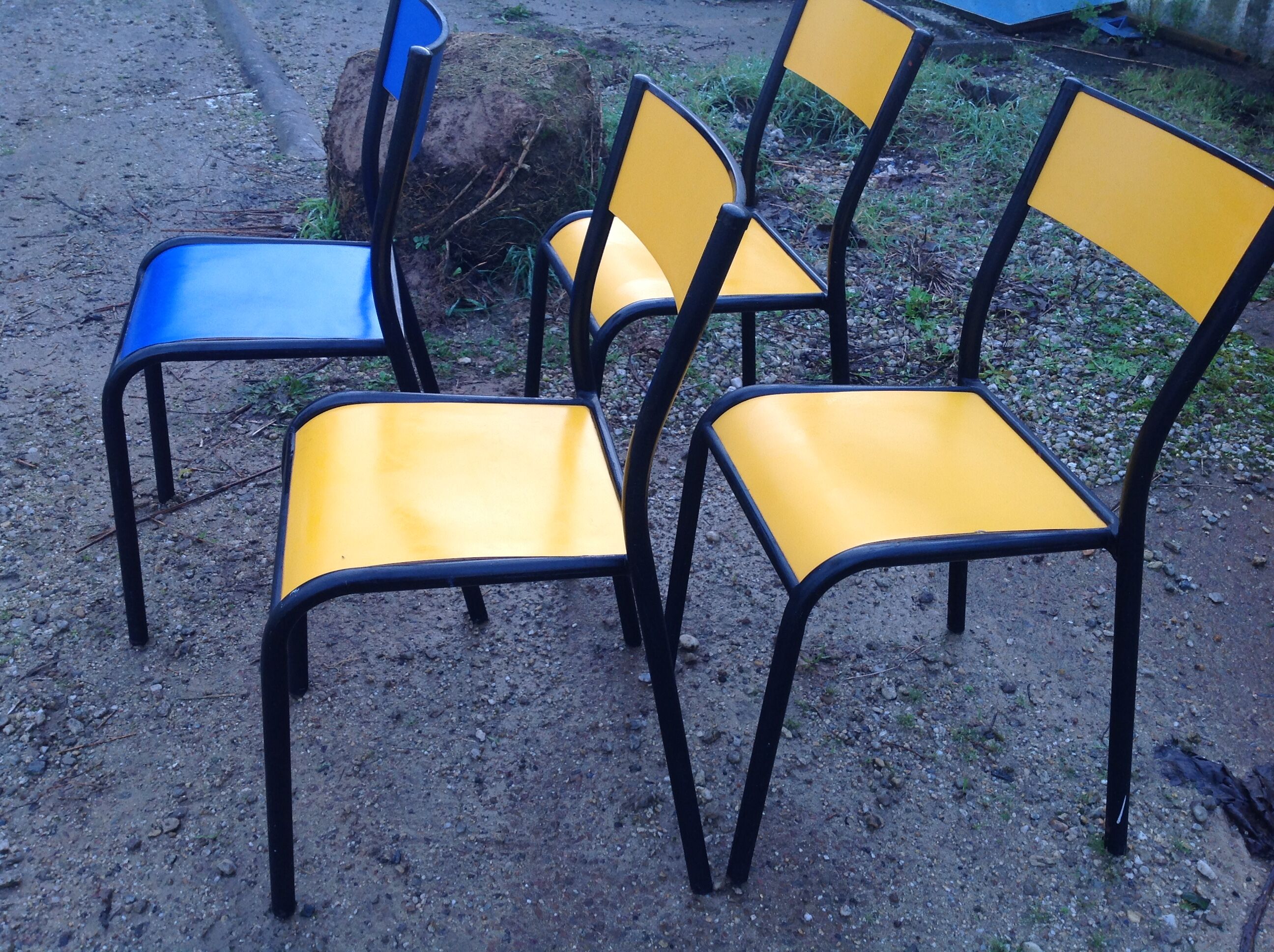Color school type chairs