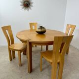Old extendable table in solid elm from the 70s/80s, Maison Regain Vintage design