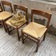 Set of 4 elm straw chairs from the 50s