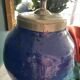 Pair of blue ceramic lamps