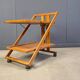 Vintage Italian foldable wooden serving cart, 1980s