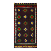 Turkish Kilim Yuruk Vintage 173x342 cm Geometric Red Green Yellow