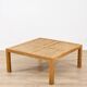 Table basse carrée en bois massif et cannage