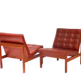 Pair of vintage armchairs by Ole Gjerlovs Knudsen and Torben Lind for France and SØn 1960