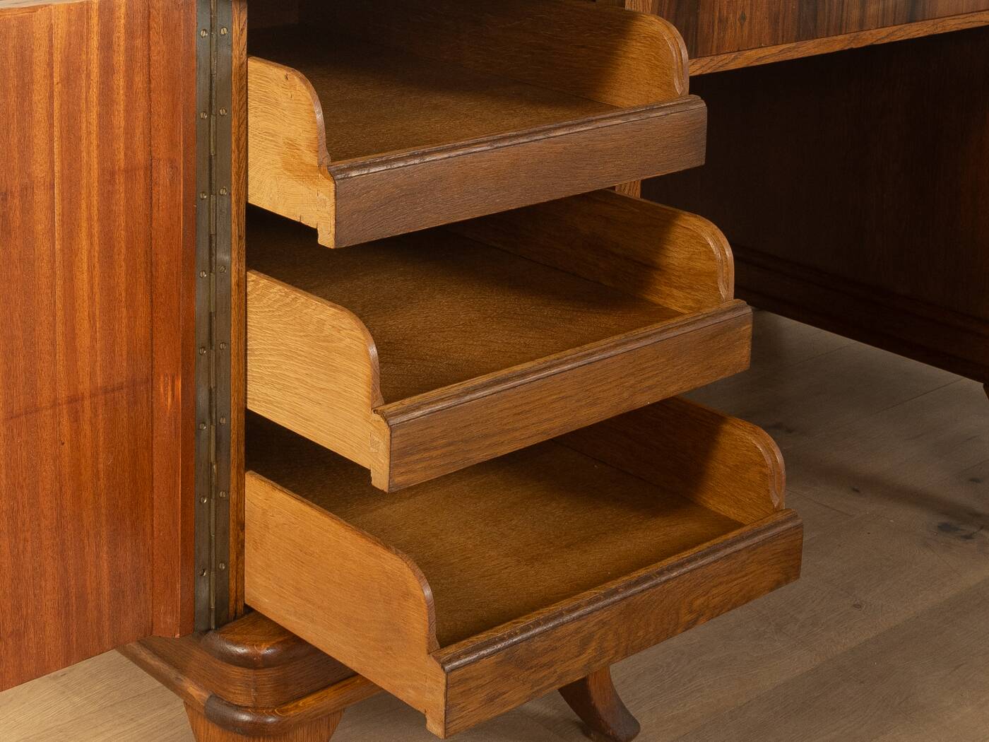 Elegant Art Deco desk with curved legs