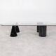 Vintage Italian Rectangular Marble Coffee Table with Glass Top