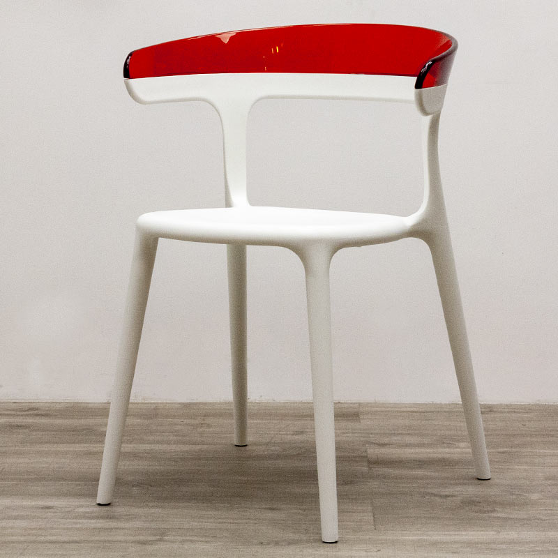 Chair from Papatya in white and red plastic