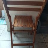 Chaise pliante en bois massif