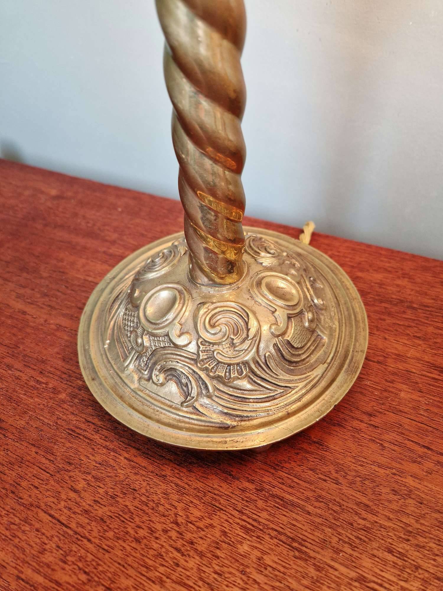 Pair of table lamps in bronze and brass, early 20th century.