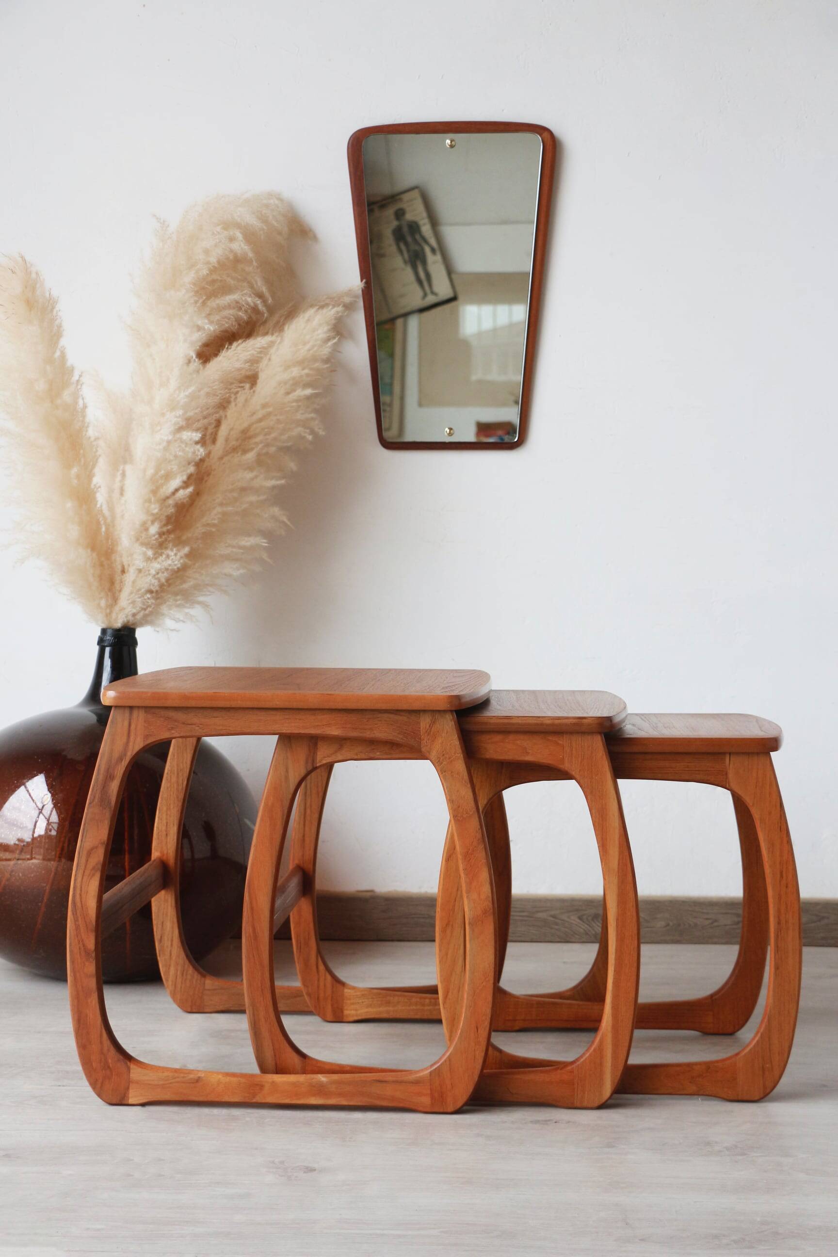 Vintage Teak Nesting Tables – 1960s Design | Nathan Furniture
