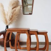 Tables gigognes en teck éditées par Nathan, années 60