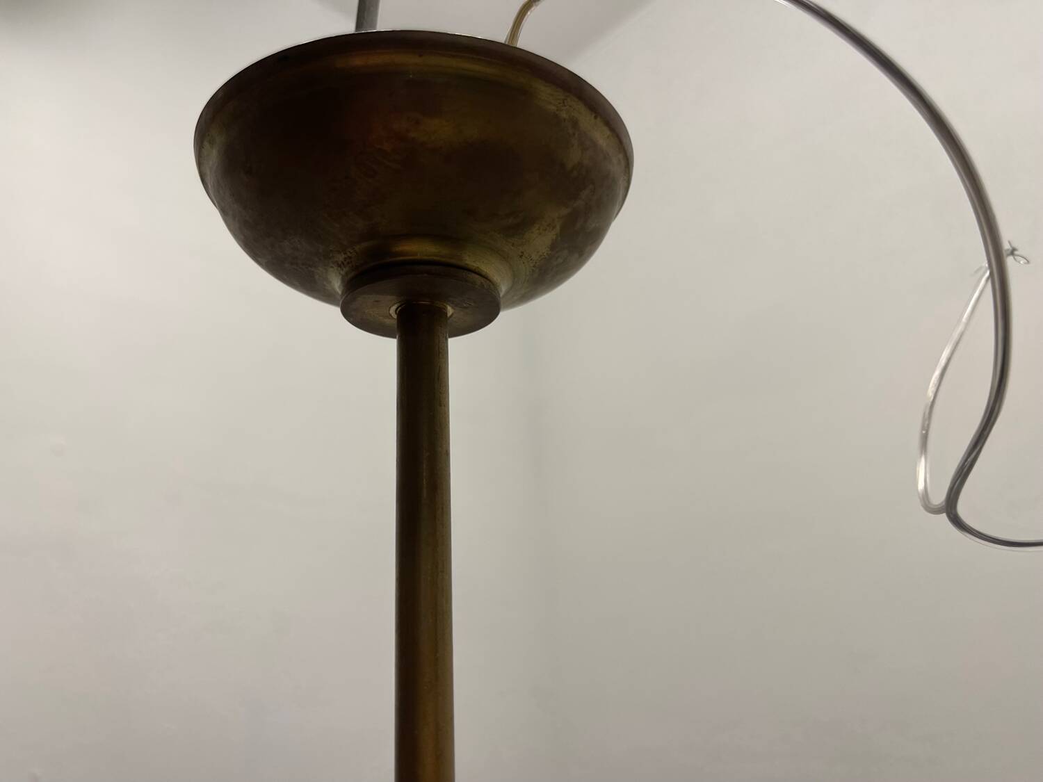 Bronze Opaline Glass Light Pendants Set of 2 1950’s