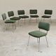 André Simard green velvet chairs for Airborne 1960, set of 6
