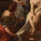 Antique Italian painting from the 18th century, Bathsheba bathing