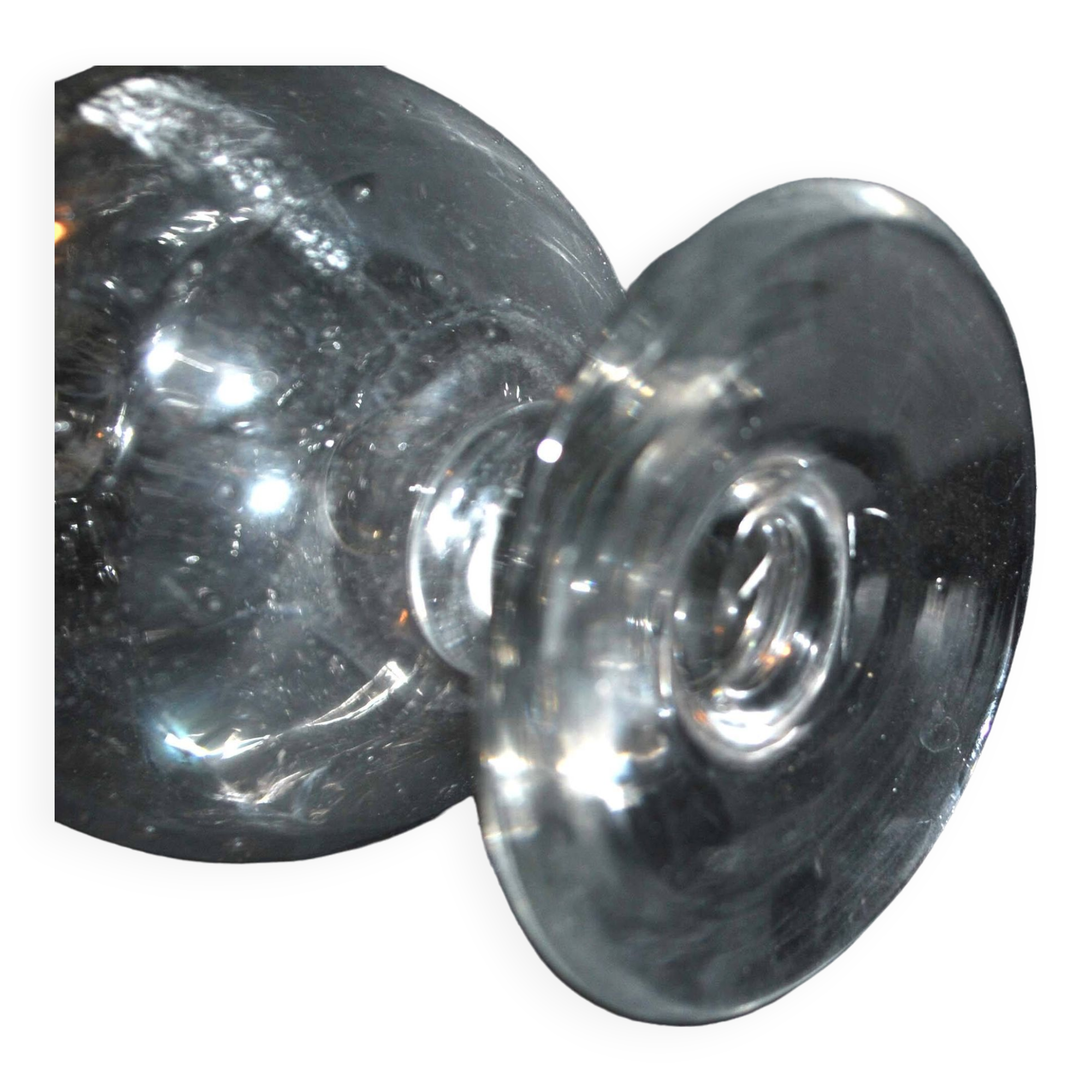 Vintage pitcher carafe in bubble-blown glass from Biot glassworks? H. 34cm