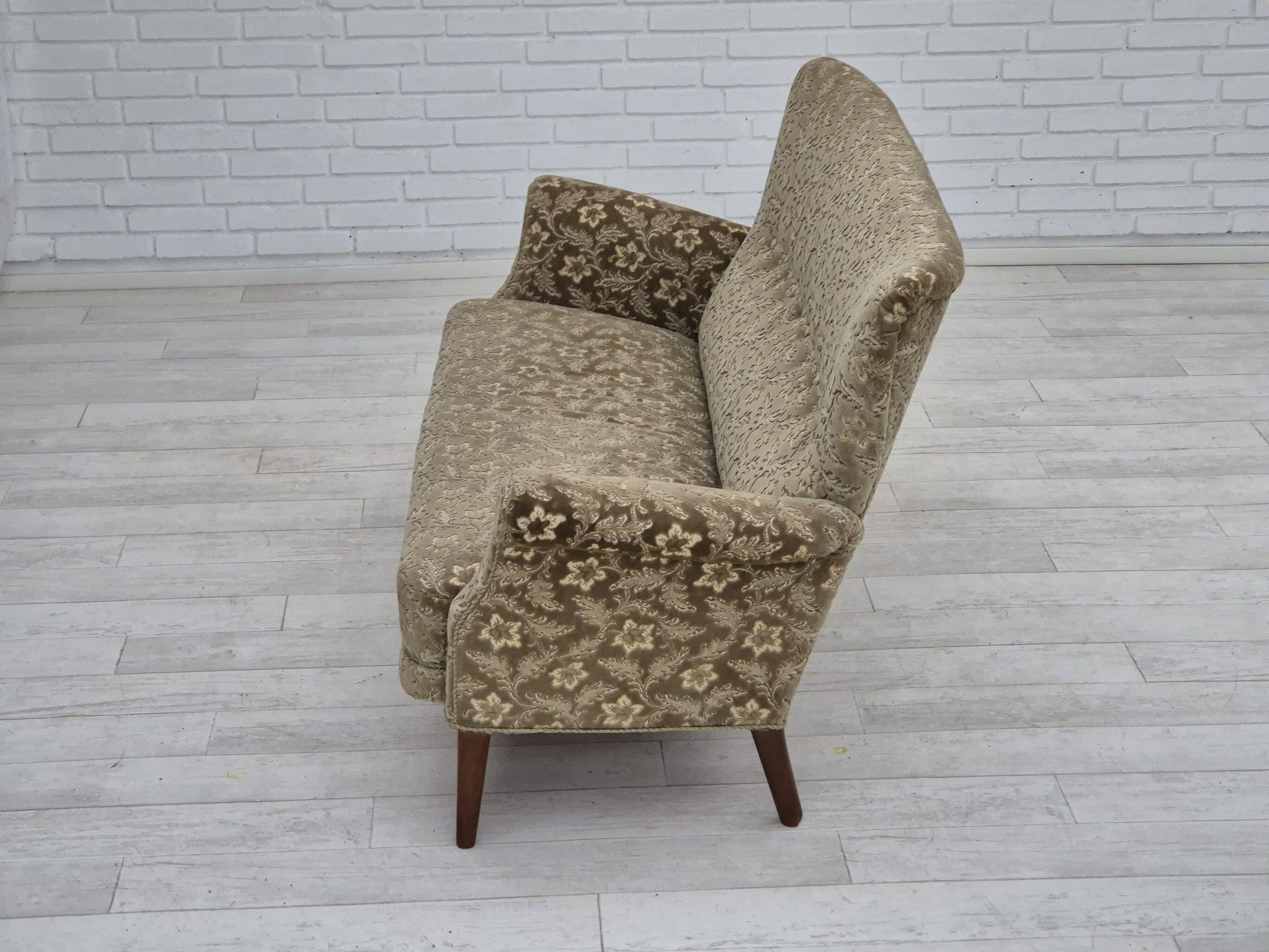 Canapé danois 2 places de Fritz Hansen, très bon état, velours.