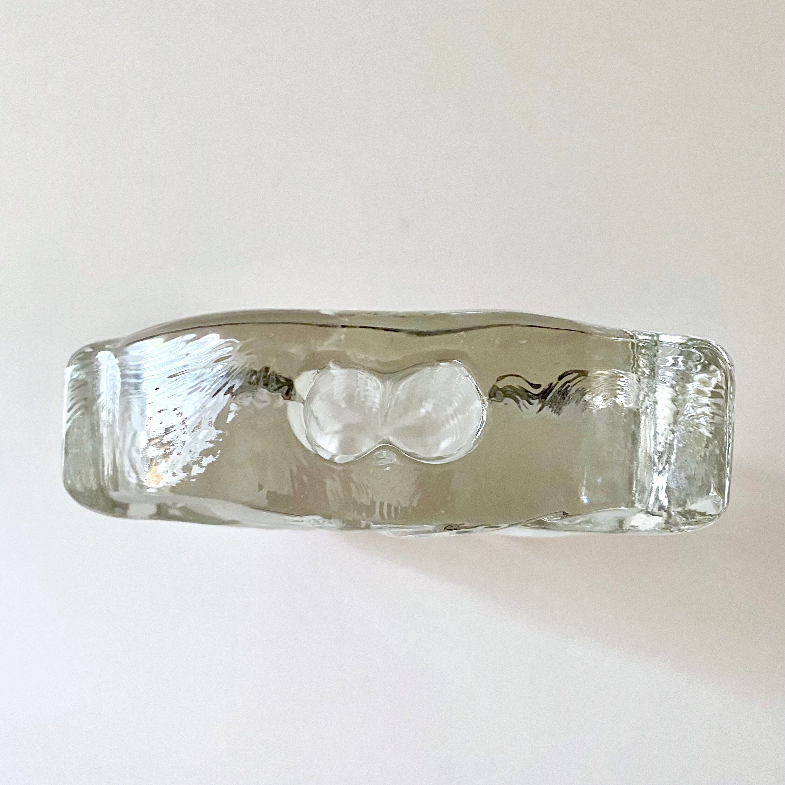 Mid century glass solifleur vase, block vase, walther glas germany