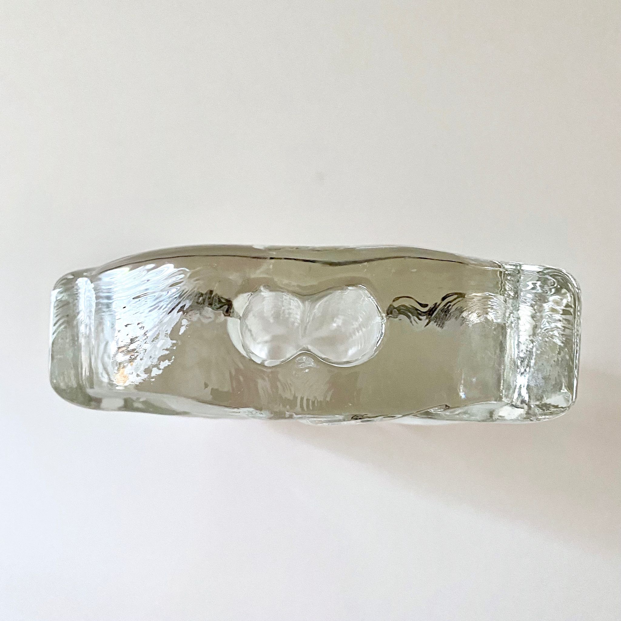 Mid century glass solifleur vase, block vase, walther glas germany